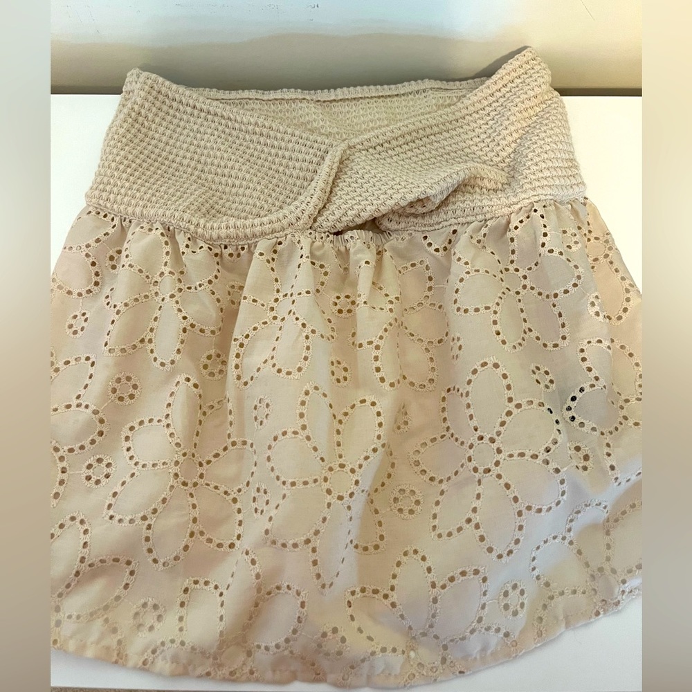 Strapless crop top in cream size small from shein